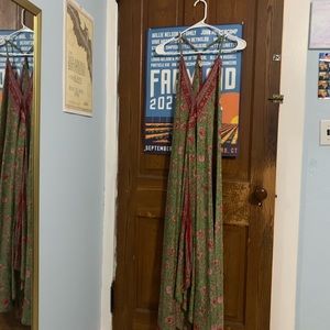 Earthbound Trading Satin Maxi Handkerchief Dress